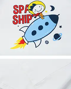 allolugh童装2023新款夏季男童短袖家居服套装休闲帅气白色印花-tmall.com天猫