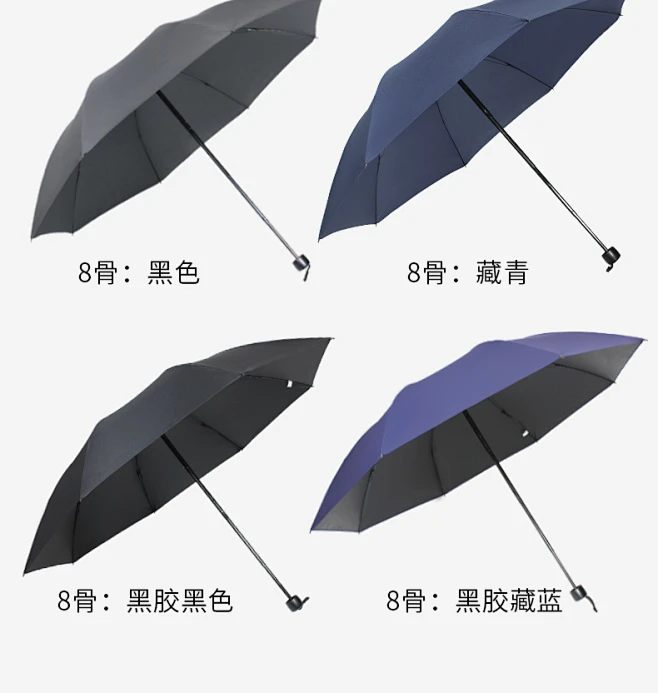宏达洋伞旗舰店折叠雨伞男生纯色10骨加大晴雨两用女便携手动学生-tmall.com天猫-花瓣网