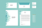 时尚简约的轻巧配色VI样机展示模型branding-identity-mock-up-teal-tirangles-样机模版-美工云(meigongyun.com)