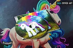 可爱卡通奇幻独角兽手绘插画油画背景图片设计素材包 Unicorn Oil Paintings插图6