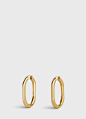 Chaîne Triomphe large hoops in brass with vintage gold finish | CELINE