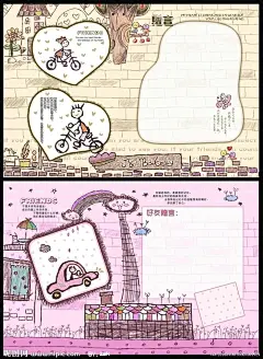 韩国素描卡通同学录插页 韩国卡通 卡通涂鸦 可爱卡通小汽车 卡通小兔 可爱本本 漂亮素描卡通本本