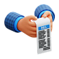 支票付款 3D 图标