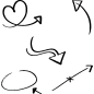 花瓣素材_手绘卡通涂鸦箭头_193240886