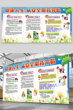 安全用药知识宣传展板海报