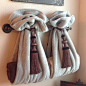 DIY Decorative Bath Towel Storage Inspiration : using two drapery tassels, secure two towels over towel rack and add towels inside... very clever bathroom decor!: 