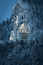 新天鹅堡，巴伐利亚，德国，担任迪斯尼灰姑娘城堡的灵感。