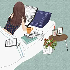 韩国插画_插画_单身_女性_清新_Yestone邑石网_高品质的版权图片及商业正版图片素材提供商