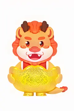 中国元素龙年新年卡通吉祥物角色模型图片
