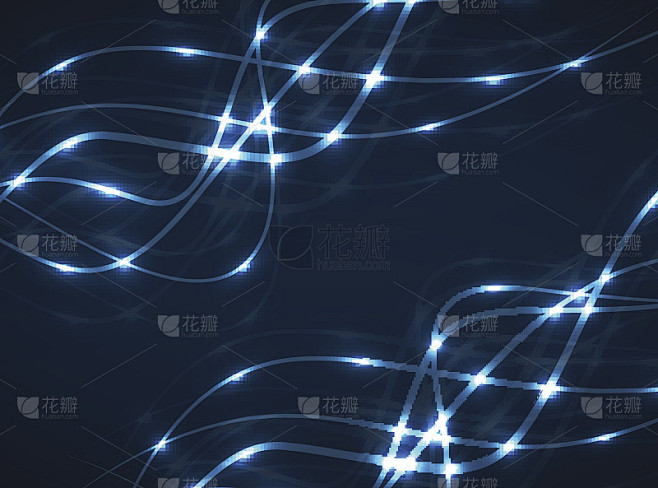 抽象的发光波浪线