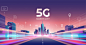 5g wireless network and smart city concept.