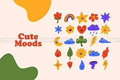 可爱缤纷趣味水果植物花卉手绘插画图片表情包图形装饰icon图标矢量素材模板