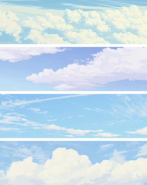 几十种自然场景、天空、云的插画表现

#...