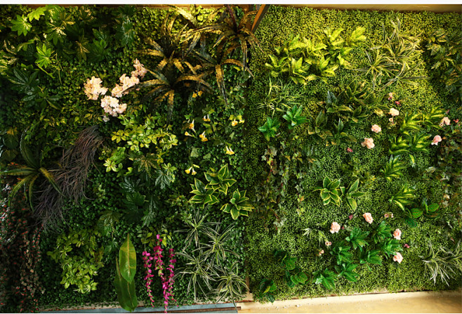 垂直绿化仿真植物墙草皮室内装饰假草坪树叶背景墙绿植立体墙tmallcom