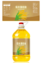 创意简约清爽风格橄稻米油食用油标签包装-众图网