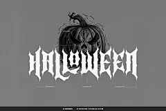 Raven Faith恐怖万圣节重金属朋克哥特摇滚音乐海报标题英文字体