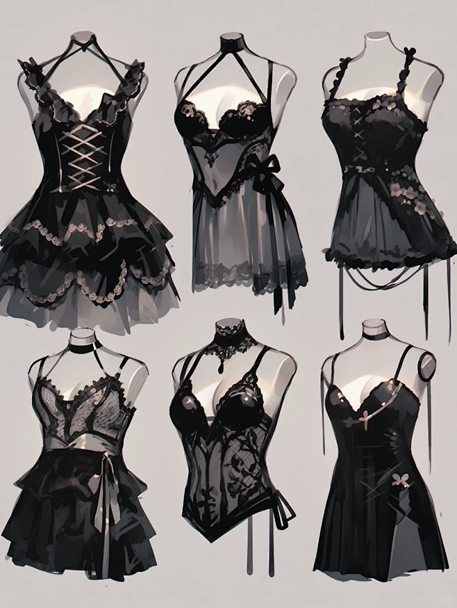 上衣｜oc穿搭内衣服装设计手帐画画素材4...