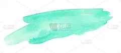 抽象蓝绿色水彩背景。手绘水彩斑点的文字或标志