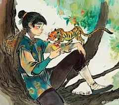 清华毕业的她，在纸上画“野生神仙”，这唯美水墨画引无数人点赞_白蝉