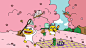 kakao friends illust : picnic : cherry blossom