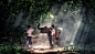 People 1600x911 Thailand elephant students forest lights
