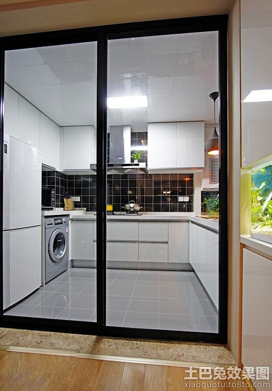 [厨房门效果图]折叠厨房门图片厨房钛镁合...