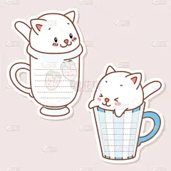 可爱,笔记本,戒童,茶,可爱的,请柬,贺卡,杯,女性特质,模板