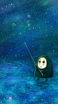无脸男同人晚安手机壁纸