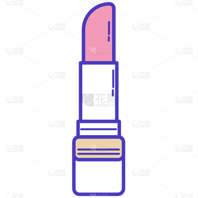 美容美妆线性扁平行业icon-口红