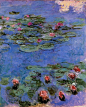 Oil painting Red Water Lilies by Claude Monet