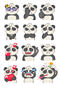 Panda Stickers Set for Ask.fm on Behance#表情##表情包##贴纸#