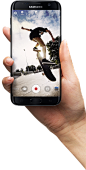 Image of skateboarder on Galaxy S7 edge screen