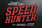 复古破损英文产品包装广告海报封面设计社交媒体字体素材 Speed Hunter 4 Retro Fonts