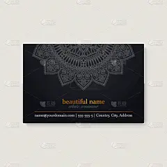 华丽的,名片,圆形,黑色,纸,式样,动机,身份,复古