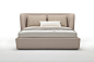 Fabric double bed ROLF BENZ 1400 TONDO by Rolf Benz