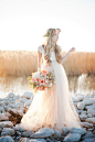 Handmade tulle #weddingdress | Kristina Curtis Photography | See more on http://burnettsboards.com/2014/01/mother-daughter-inspiration-shoot/