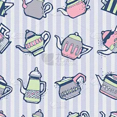 茶壶,四方连续纹样,可爱的,饮料,华丽的,热,菜单,咖啡,壁纸,复古