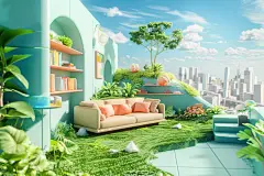 三维家居电商制作户外场景