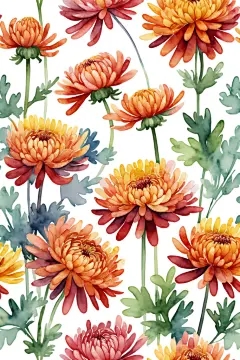 鲜花花丛菊花花朵插画图片