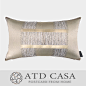 ATD CASA/现代简欧样板房家居软装靠包抱枕/米金色交织纹提花腰枕-淘宝网