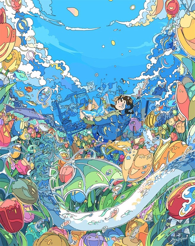 12 张梦幻蓝色世界插图！