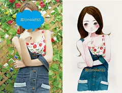 水彩个性装饰插画真人转插画动漫纯手绘风卡通可爱头像送女友闺蜜-淘宝网