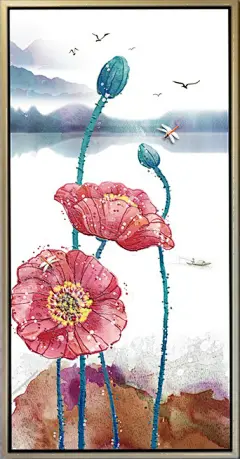 新中式装饰画（高清喷绘，晶瓷画）