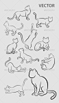 Cat Gesture Sketches - Animals Characters