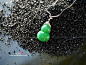 【MAO珠宝】翡翠吊坠挂件糯种水润阳绿色满色葫芦精镶一体链-淘宝网