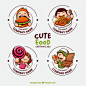 Collection of cute logos for food industry Free Vector