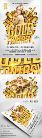 Print Templates - Gold Fantasy Nightclub Psd Flyer Template | GraphicRiver