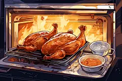 传统美食北京烤鸭鸭子美食插画