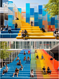 商业概念设计28 | 下沉广场的彩虹阶梯