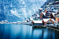 General 2048x1365 urban Austria Hallstatt snow nature landscape winter lake water mountains house photography